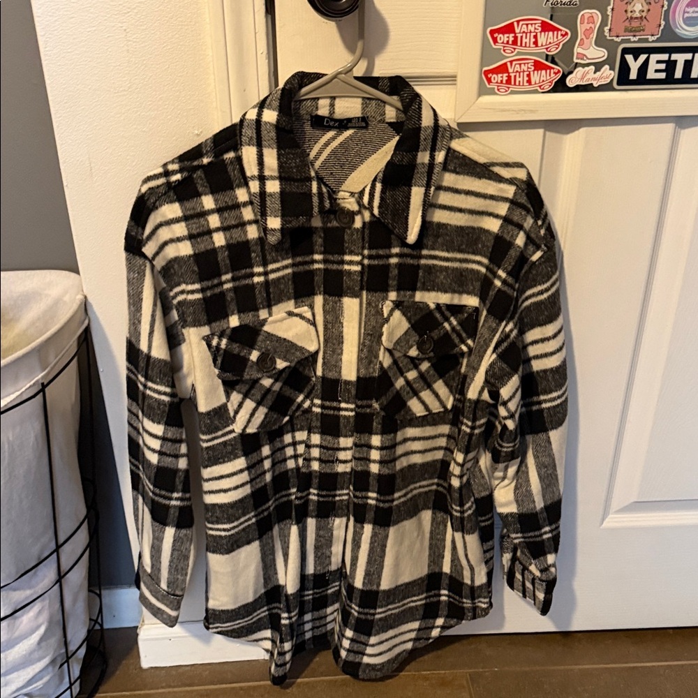 Black and White Plaid Jacket